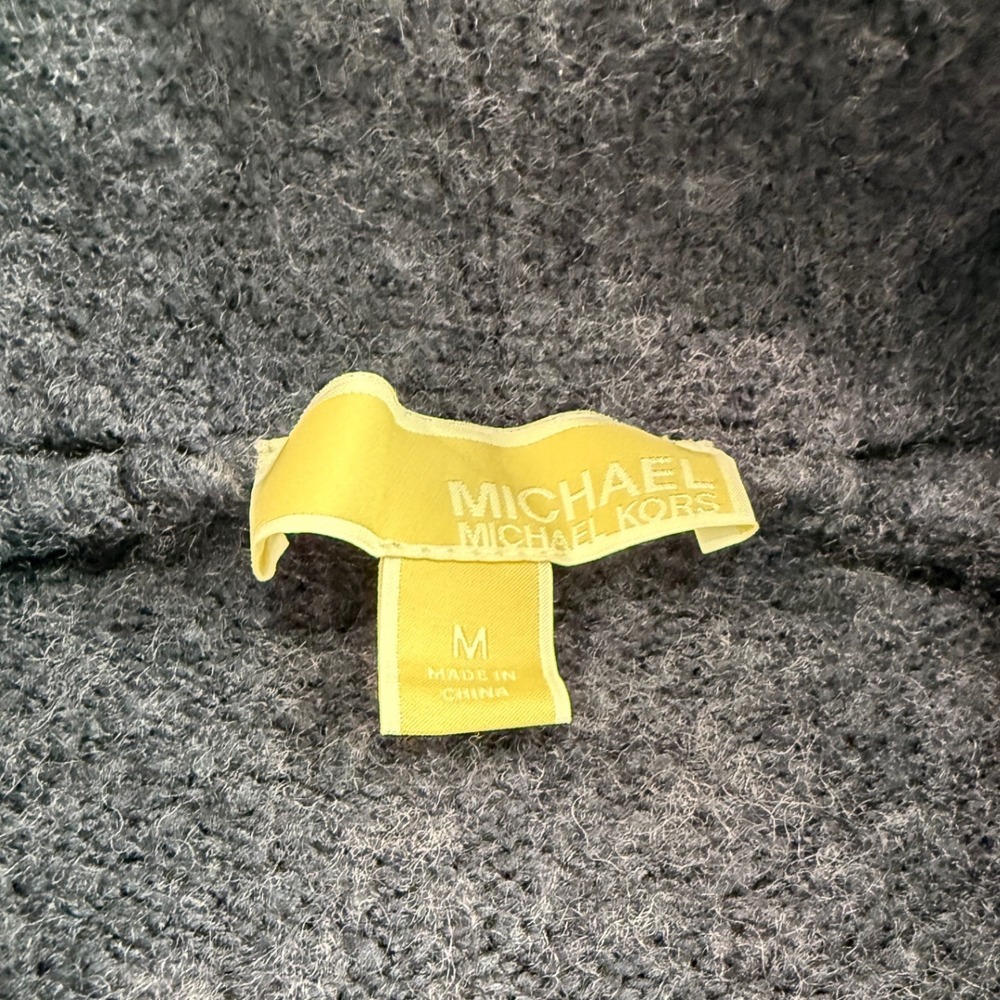Michael Kors Cardigan Navy Blue Womens Size Medium Open Front Wool Blend Pockets - Picture 2 of 9